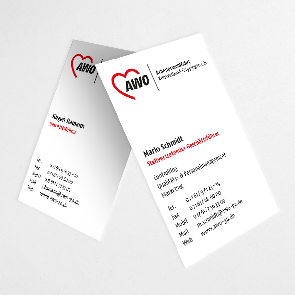 Corporate Design Visitenkarten Arbeiterwohlfahrt Göppingen e.V.