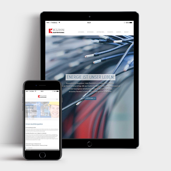 Design + Programmierung Website Responsive Kühn Elektrotechnik GmbH